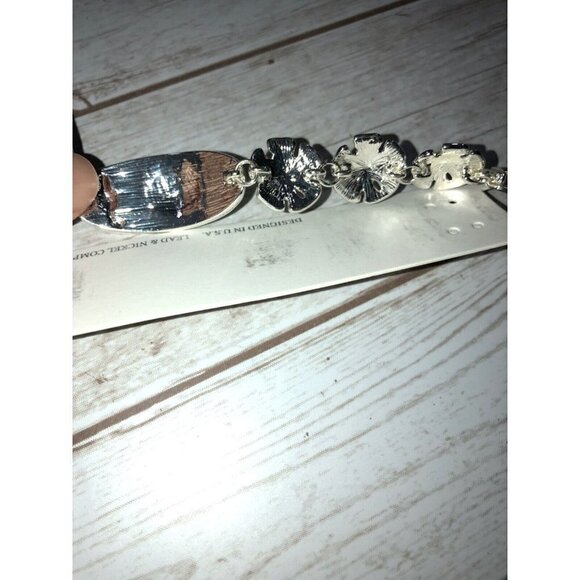 Star Fish Sea Shells Enamel Silver Tone Bracelet - Picture 6 of 7